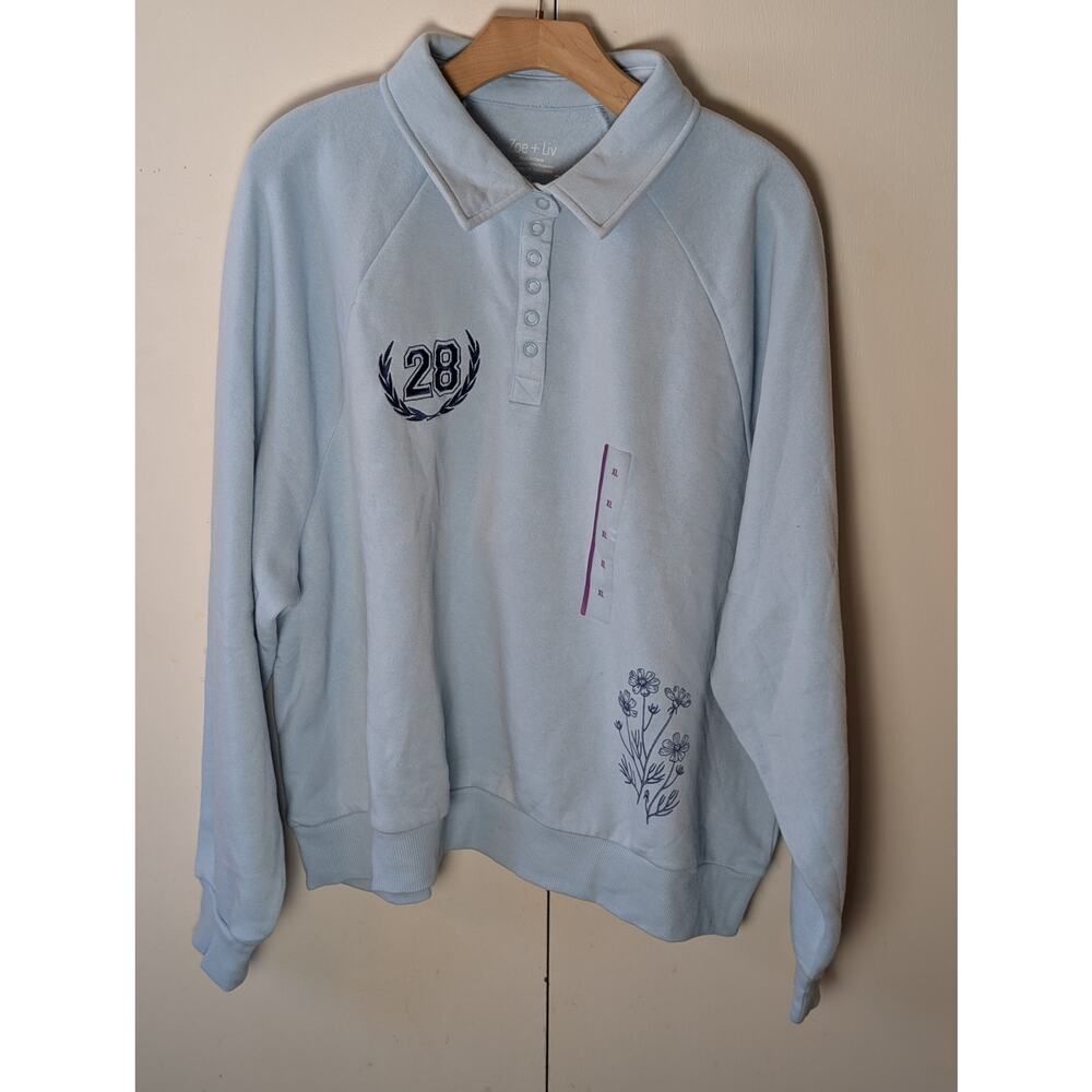 Zoe + Liv Light Blue Sweater XL
